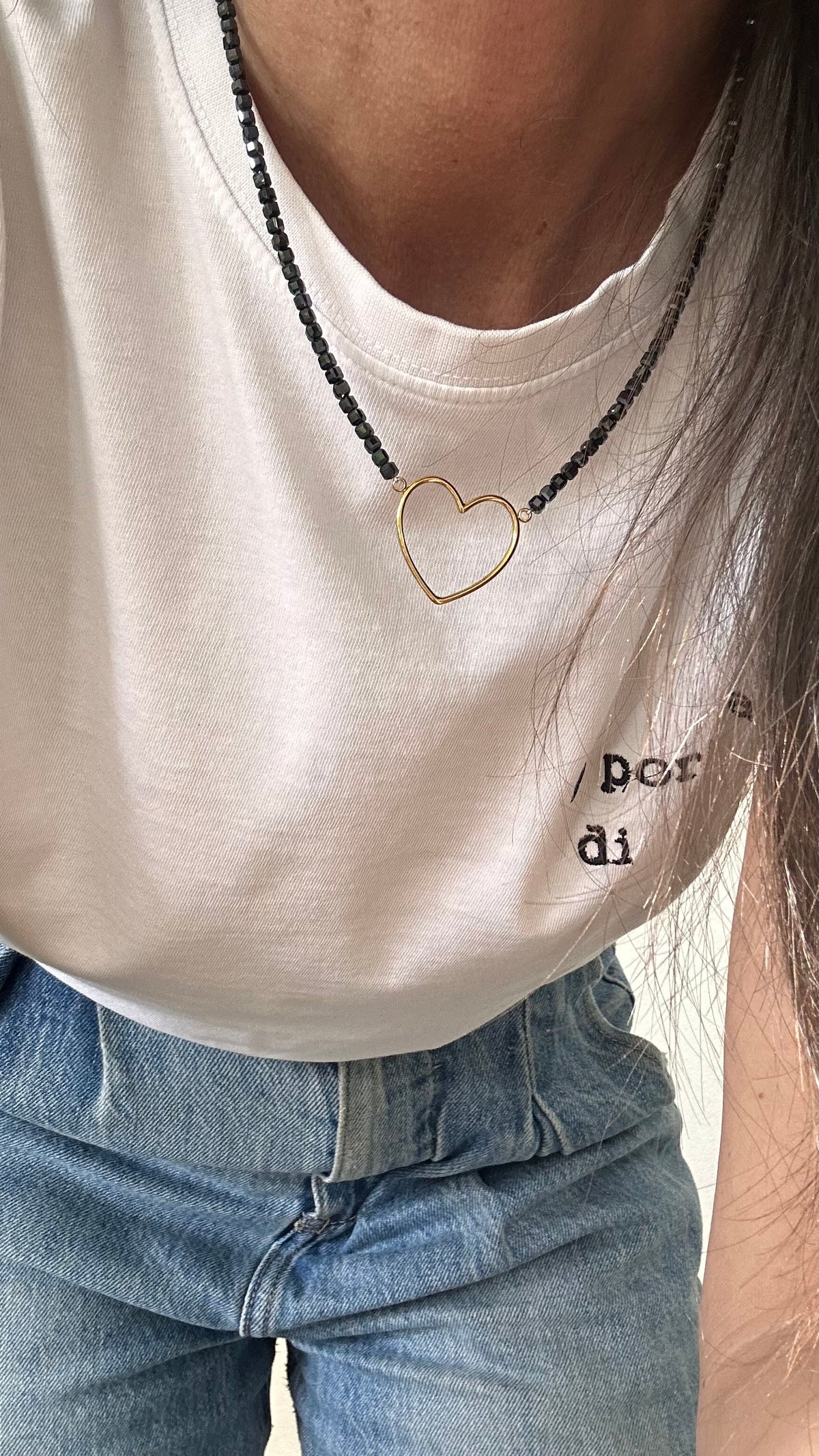 Collana Cuore Ematite
