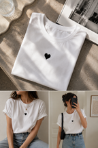 T-shirt un cuore sul cuore noir