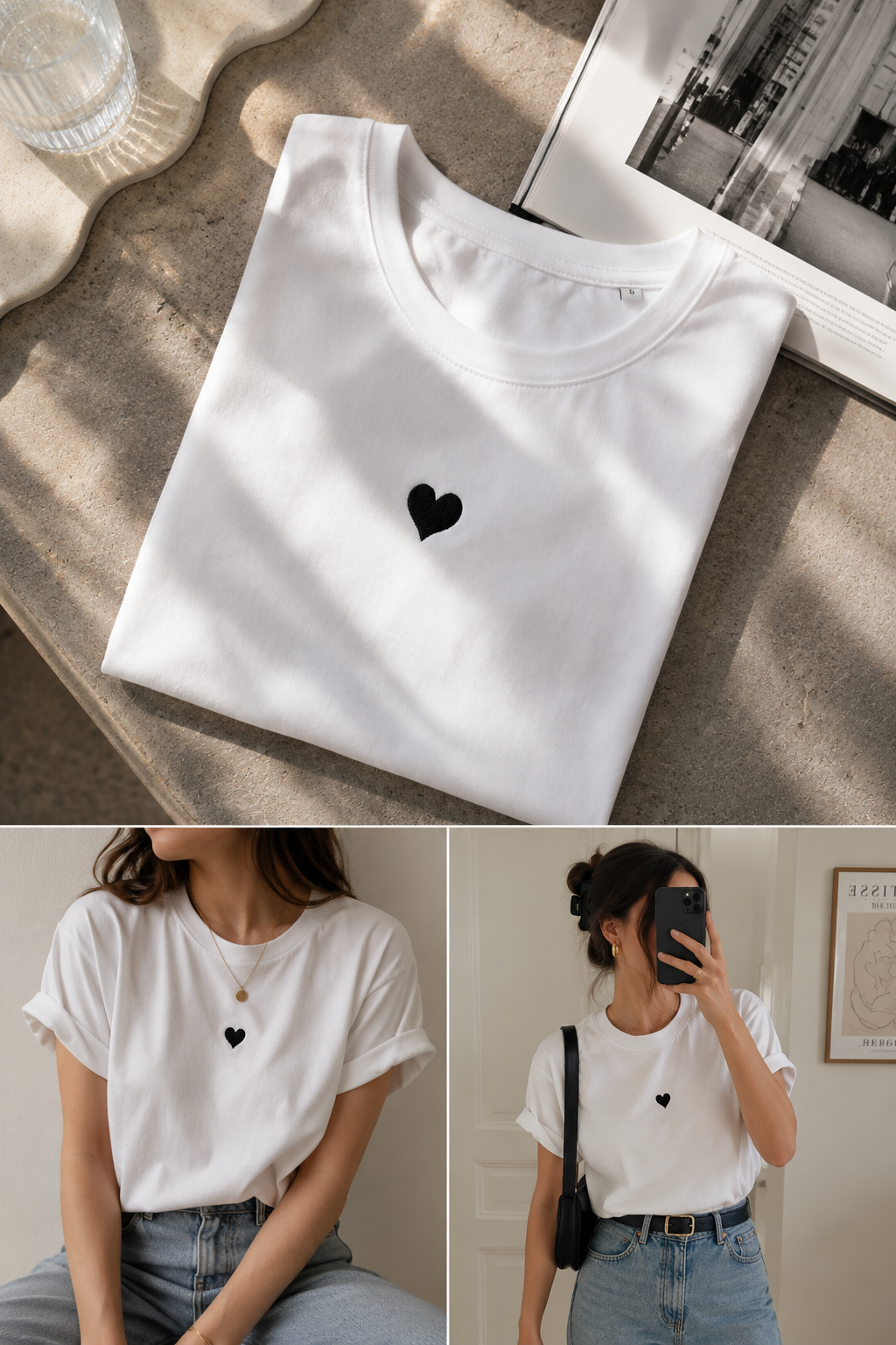 T-shirt un cuore sul cuore noir