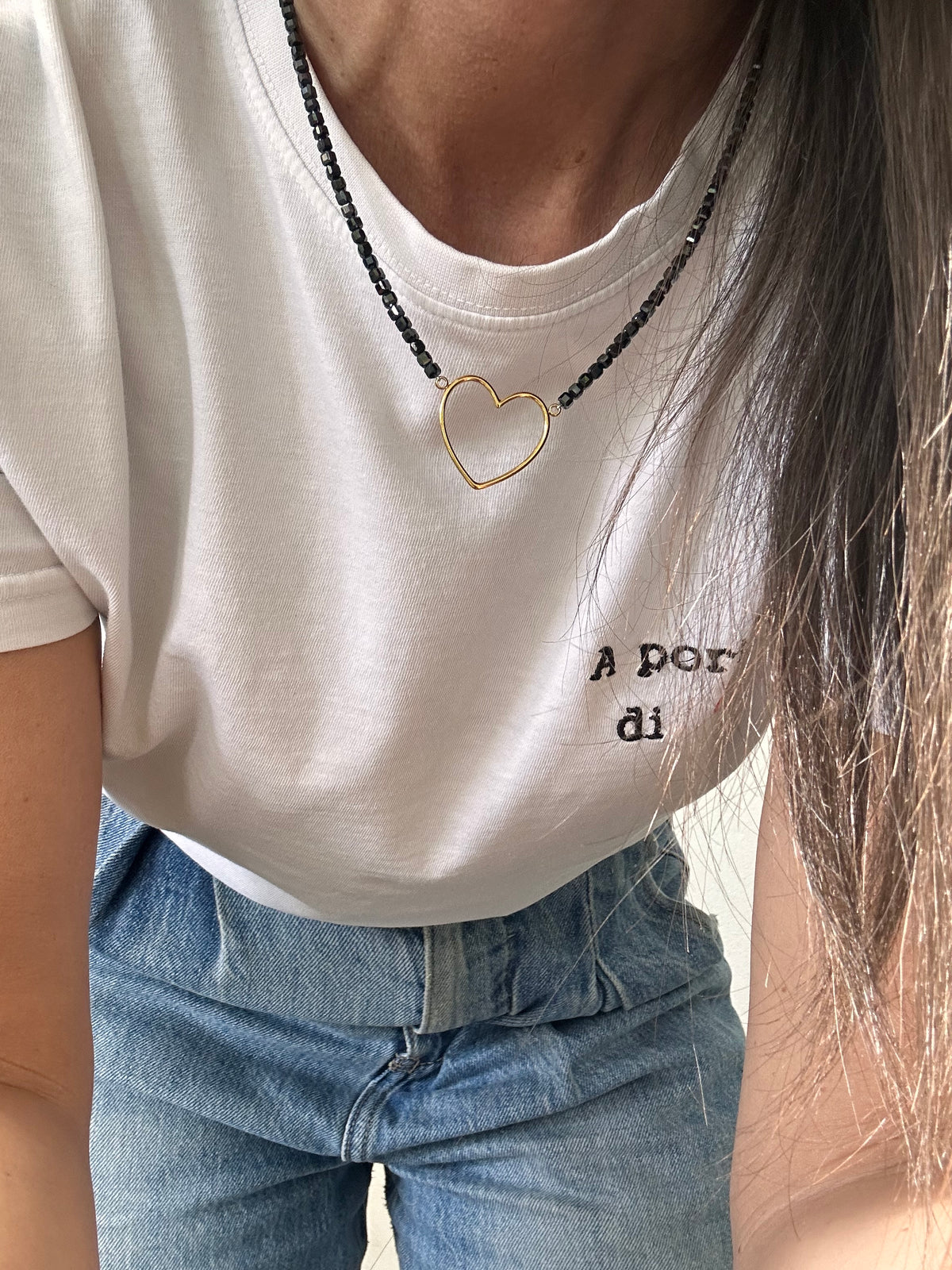 Collana Cuore Ematite