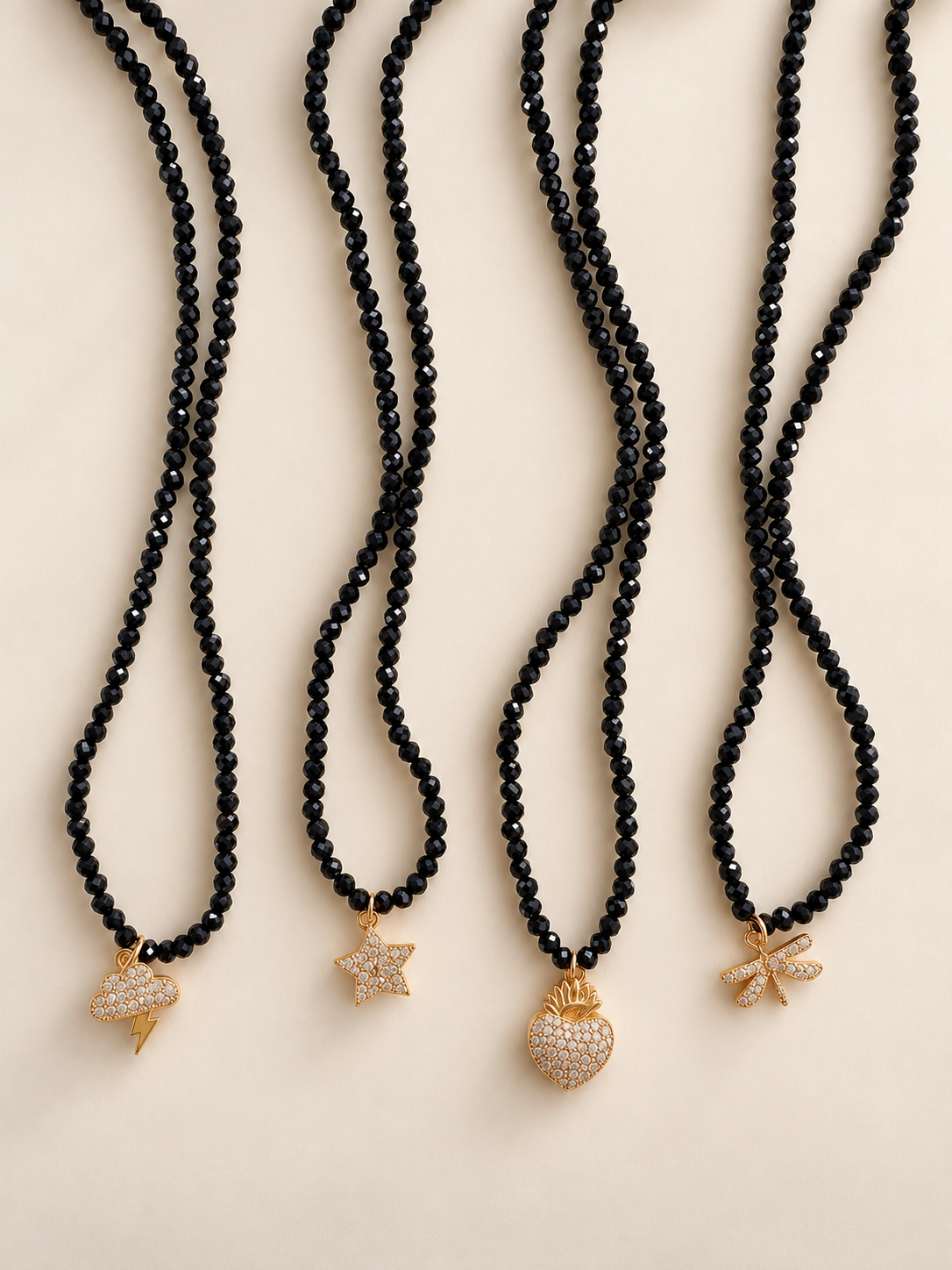 Collana Segni Zirconi Neri