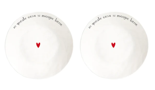Set 2 Piatti Piani - Scritte Varie