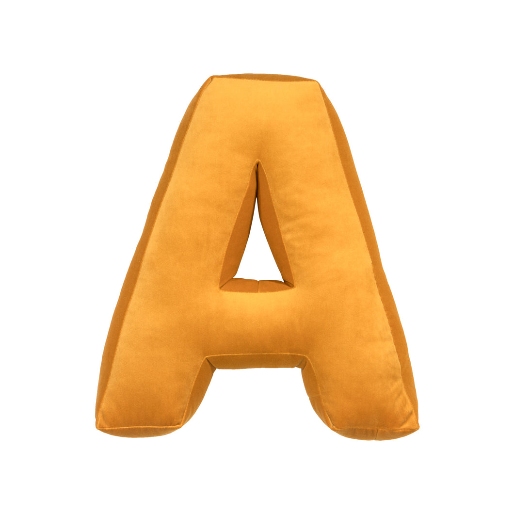Cuscino Lettera In Velluto Giallo