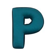 Carica l&#39;immagine nel visualizzatore di Gallery, Cuscino Lettera In Velluto Petrolio
