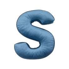 Carica l&#39;immagine nel visualizzatore di Gallery, Cuscino Lettera In Velluto Blue
